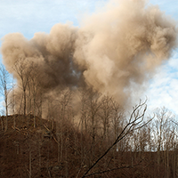 mountain top removal mining explosion